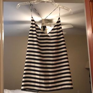 J crew white and navy tank top